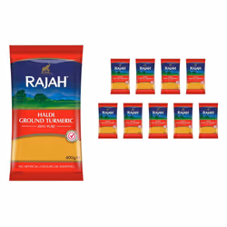 Rajah Spices Haldi Ground Turmeric | Holud | Haldi | Haldar | Haladi | (400g (Pack of 10))