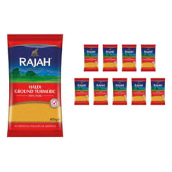Rajah Spices Haldi Ground Turmeric | Holud | Haldi | Haldar | Haladi | (400g (Pack of 10))