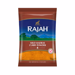 Rajah Spices Mild Madras Curry Powder | Madras | Mild | Curry Powder | (1kg) (Pack of 2)
