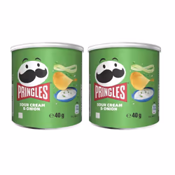 Pringles Sour Cream & Onion Crisp Cans, 12x40g (Pack of 2)