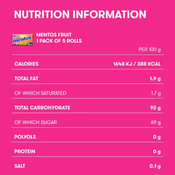 Mentos Fruit Flavoured Soft Chews, Party Sweets With Natural Colours, Suitable for Vegetarians - 40 Rolls
