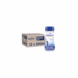 Aptamil Advanced 1 First Infant Baby Milk Ready to Use Liquid Formula, from Birth, 200ml (Pack of 12)