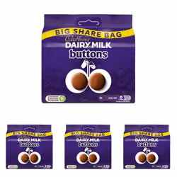 Cadbury Dairy Milk Buttons Chocolate Bag, Creamy Taste, Sharing Size, 330g (Pack of 4)