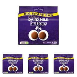 Cadbury Dairy Milk Buttons Chocolate Bag, Creamy Taste, Sharing Size, 330g (Pack of 4)