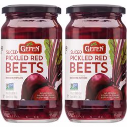 Gefen Sliced Pickled Beetroots 480ml (Pack of 2) | Sweet & Tangy, Great Salad Topper, Non GMO, Certified Kosher (Including Pa ...