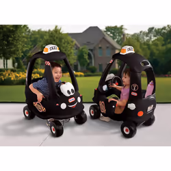 Little Tikes Black Cab Cozy Coupe Car - Ride-On with Real Working Horn, Clicking Ignition Switch, & Fuel Cap