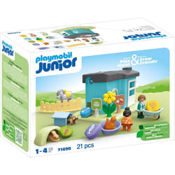 Playmobil 71690 JUNIOR: Animal Home with Treat Dispenser, educational toy, made from over 90% plant-based plastics, fun imaginative role-play, playset