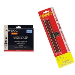 Hornby R7336 HM7000-8TXS: Bluetooth? & DCC Sound Decoder (8-pin) & R8241 OO Gauge Digital Power Track - Extra Track Pieces for Model Railway Sets