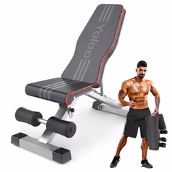 YOLEO Weight Bench, 660LB/300KG Adjustable Foldable Strength Training Bench, Utility Incline Decline Bench for Full Body Work ...