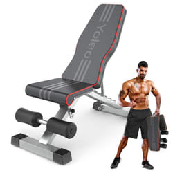 YOLEO Weight Bench, 660LB/300KG Adjustable Foldable Strength Training Bench, Utility Incline Decline Bench for Full Body Workout- Integrated Structure