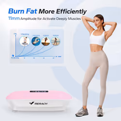 MERACH Vibration Plate, Whole Body Workout Powerful Quiet Vibration Plate Exercise Machine for Weight Loss and Shaping, Auto or Manual Speed Control,