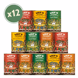 Lily's Kitchen Natural Adult Wet Dog Food Tins Classic Dinners Variety Pack 12 x 400g