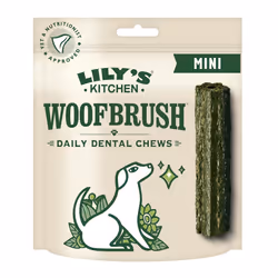 Lily's Kitchen Mini Woofbrush Dental Chew - Natural Dental Sticks for Small Dogs (7 Packs of 10 Chews)