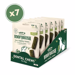 Lily's Kitchen Mini Woofbrush Dental Chew - Natural Dental Sticks for Small Dogs (7 Packs of 10 Chews)