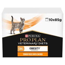 PRO PLAN VETERINARY DIETS OM Obesity Management Wet Cat Food Chicken 10x85g, Pack of 4