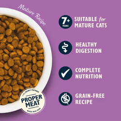Lily's Kitchen Made with Natural Ingredients Mature Dry Cat Food White Fish with Turkey & Trout Grain-Free Recipe 4 x 800g