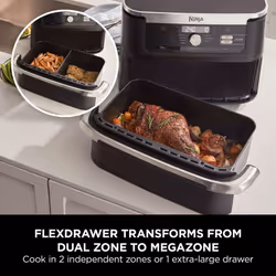 Ninja Foodi FlexDrawer Air Fryer, Dual Zone with Removable Divider, Large 10.4L Drawer, 7-in-1, Air-Fryer Uses No Oil, Air Fry, Roast, Bake, Max Crisp