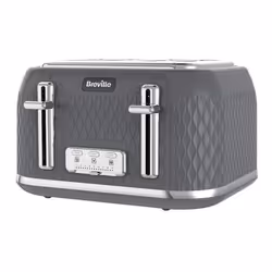 Breville Curve 4 Slice Toaster with High Lift & Wide Slots | Grey & Chrome [VTR013]