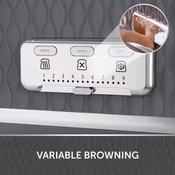 Breville Curve 4 Slice Toaster with High Lift & Wide Slots | Grey & Chrome [VTR013]