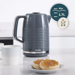 Breville Zen Grey Electric Kettle | 1.7L | 3kW Fast Boil | Grey & Silver Chrome [VKT250]