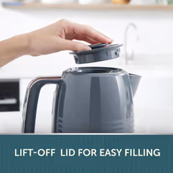 Breville Zen Grey Electric Kettle | 1.7L | 3kW Fast Boil | Grey & Silver Chrome [VKT250]