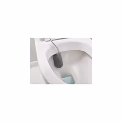 Joseph Joseph Flex Lite - 2-Pack Silicone Toilet Brush with slimline holder set, flexible anti-drip, anti-clog deep clean head, White/Grey, Small
