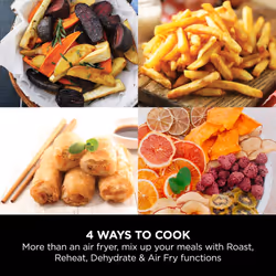 Ninja Air Fryer, 3.8L, 4-in-1, Uses No Oil, Air Fry, Roast, Reheat, Dehydrate, Non-Stick, Dishwasher Safe Basket, Cooks 2-4 Portions, Digital, Grey &