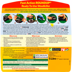Roundup Fast Action Weedkiller Pump 'N Go Ready To Use Spray, 5 Litre & Tough Weedkiller, Spray, 1 Litre