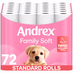Andrex Family Soft Toilet Tissue 72 Rolls (Previously Andrex Gentle Clean) Gentle on your Family?s skin? Bulk Pack of 72 Toil ...