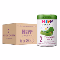 HiPP Organic 2 Follow On Baby Milk Powder Formula, from 6 Months, 800g (Pack of 6)