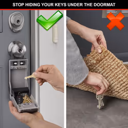 Master Lock 5480EURD Key Safe with New Innovative Design, Shackle, Large Capacity, High Security, Grey, Extra Large