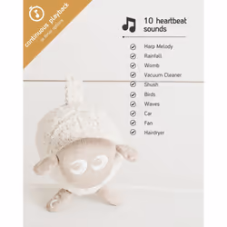 Sweet Dreamers, Rechargeable Ewan Deluxe, Beige | Baby & Toddler Sleep Aid Gift | Cry Sensor & Nightlight | 10 Soothing White & Pink Noise Sounds | Co