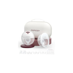 Momcozy Hands Free Breast Pump M5, Wearable Breastpump of Baby Mouth Double-Sealed Flange with 3 Modes & 9 Levels, Electric & Portable, 24mm (2, Red)