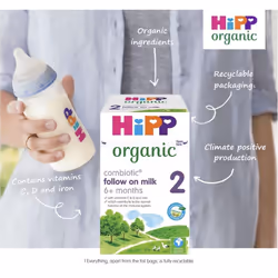 HiPP Organic 2 Follow on Baby Milk Powder Formula, From 6 Months, 800g (Pack of 4)