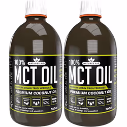 Natures Aid 100% MCT Oil - Premium Coconut Oil 500ml (Pack of 2)