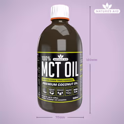 Natures Aid 100% MCT Oil - Premium Coconut Oil 500ml (Pack of 2)