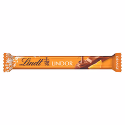 Lindt LINDOR Milk Orange Chocolate Snacking Bar (Pack Of 24)