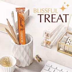 Lindt LINDOR Milk Orange Chocolate Snacking Bar (Pack Of 24)