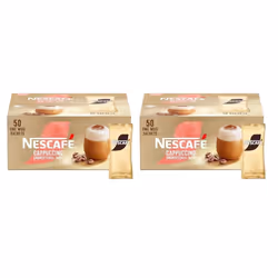 NESCAF? Gold Cappuccino Unsweetened Taste Instant Coffee Sachets - 50 x 14.2g (Pack of 2)