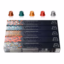 Nespresso World Explorations Pack ENVIVO LUNGO, FORTISSIO LUNGO, LINIZIO LUNGO, SHANGHAI LUNGO, BUENOS AIRES LUNGO, 50 Capsul ...
