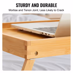 VEVOR 2-Pack Bed Tray Table with Foldable Legs, Bamboo Breakfast Tray for Sofa, Bed, Eating, Snacking, and Working, Folding Serving Laptop Desk Tray,