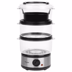 Salter 3 Tier Electric Food Steamer - 7.5L, Stackable Steaming Baskets, Dishwasher Safe, BPA Free Includes Rice Bowl, 60 Minu ...