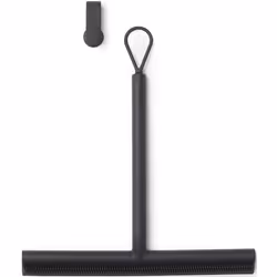 Brabantia Silicone Shower Squeegee with Hook (Dark Grey) Anti Streak Cleaning Wiper for Bathroom Glass, Plastic, Tile - Doubl ...