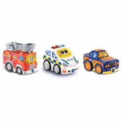 VTech Toot-Toot Drivers 3 Car Pack With Fire Engine, Police Car And Racer | Interactive Toddlers Toy Pretend Play, Lights & S ...