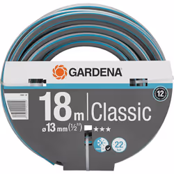 Gardena Classic Hose 13 mm (1/2 inch), 18 m: Universal Garden Hose Made of Sturdy Cross Fabric, 22 bar Bursting Pressure, UV ...