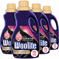 Woolite Liquid Laundry Detergent, 750ml, Pack of 4, For Dark Fabrics & Denim, Hand & Machine Wash, Revives Colours & Prevents ...