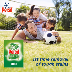 Persil Bio Washing Powder 100% recyclable pack for stain removal first time 4x 1.05 kg (84 washes)