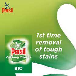 Persil Bio Washing Powder 100% recyclable pack for stain removal first time 4x 1.05 kg (84 washes)