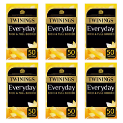 Twinings Everyday Black Tea - 6 Boxes of 50 Bags (300 Bags) - 100% Black Tea
