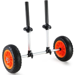 VEVOR Heavy Duty Kayak Cart, 280lbs Load Capacity, Detachable Canoe Trolley Cart with 10'' Solid Tires, Adjustable Width & Top Foam Protection, for
